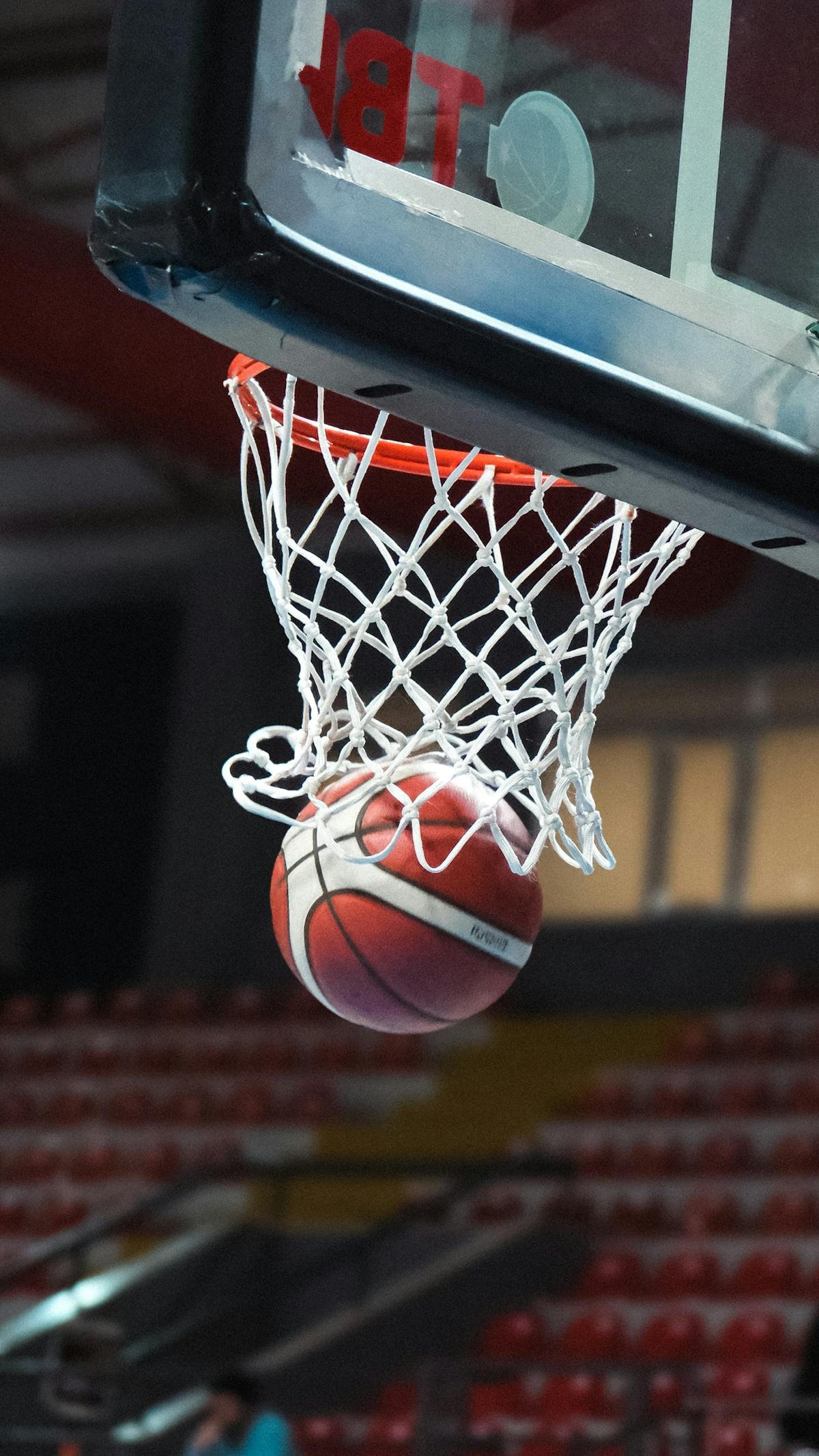 Ball through the net at the CAA Centre